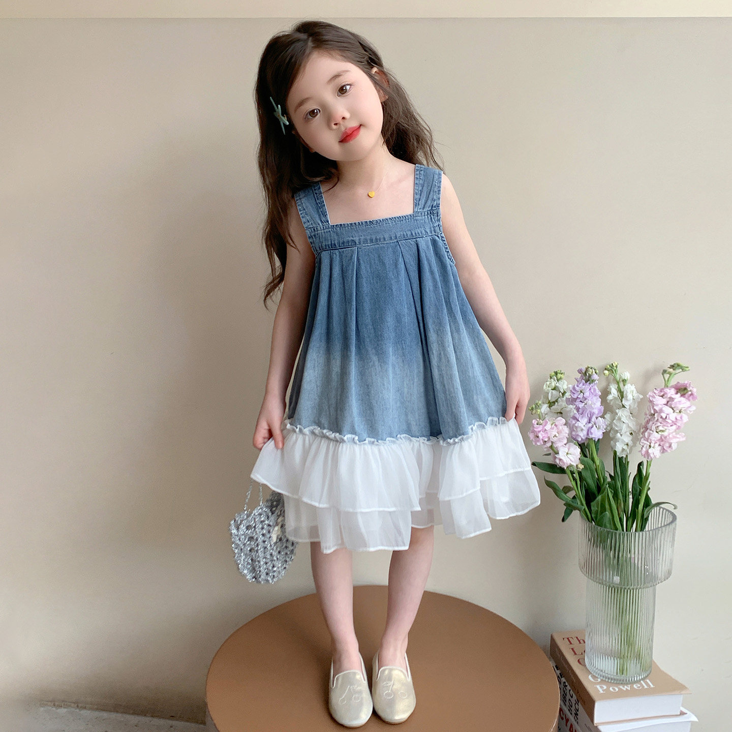 牛仔裙女童连衣裙夏季2026新款女宝宝背带裙儿童夏装独特漂亮裙子