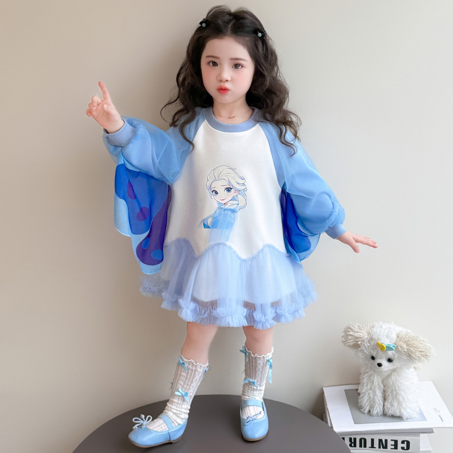 女童春季连衣裙2026新款洋气儿童长袖卫衣裙女孩春装白雪公主裙子