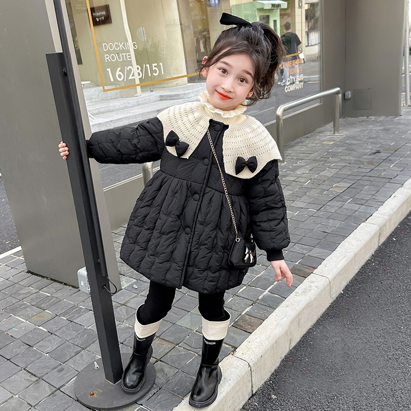 女童加绒外套秋冬款2025新款女宝宝网红装儿童棉衣棉服洋气上衣潮