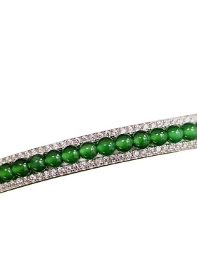 天然A货翡翠小米珠手镯S925纯银珠宝饰品百搭款电商爆款源头工厂