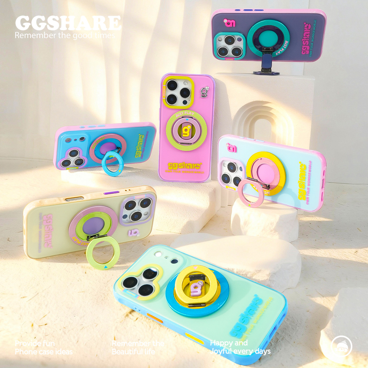 寄居蟹原创gg玩色环磁吸支架iphone17手机壳适用苹果16保