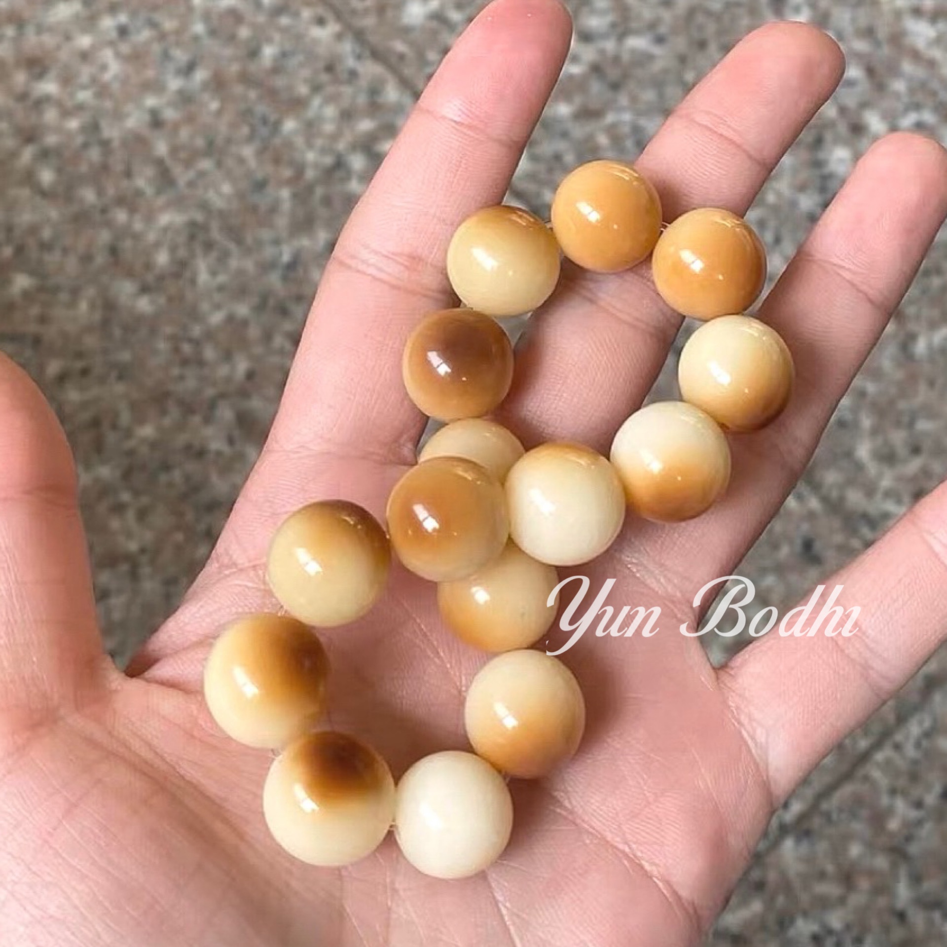 『云菩提』手工炭烧13mm小馒头菩提根稀有色白玉菩提绕指柔手链