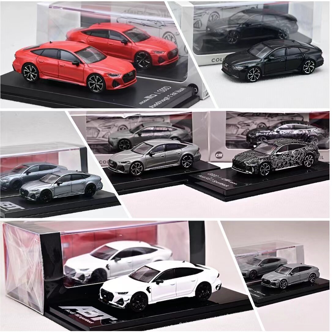CM ABT 아우디 1|64 합금 자동차 모델 RS7 R AUDI 해치백 쿠페 2022 블랙