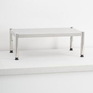 不锈钢一层单层置物架厨房卫生间加厚2030高台面板可调节窄小支架