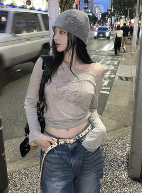 赵露思金智秀同款韩国gila archive星星翅膀轻薄长袖T恤打底衫女