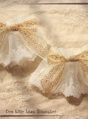 【idas】-时光之钥-lolita手作 基础款多色刺绣欧根纱蕾丝手袖