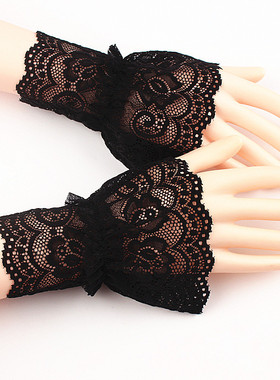 Lolita新娘款蕾丝白色喇叭口开车骑车手套拍照茶会哥特万圣节热销