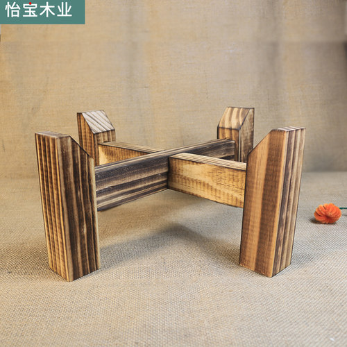 古法生态鱼缸实木防腐木架底座