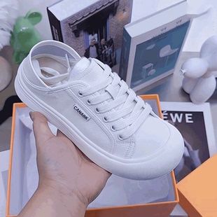 百搭圆头平底软底显脚小休闲运动板鞋 新款 女2025夏秋季 两穿小白鞋