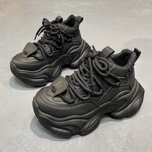 2025年秋季新款女鞋厚底增高老爹鞋女款轻便百搭透气运动休闲单鞋