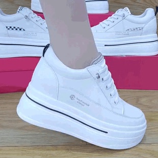 新款 轻便百搭透气运动休闲单鞋 女鞋 女款 厚底增高小白鞋 2025年秋季