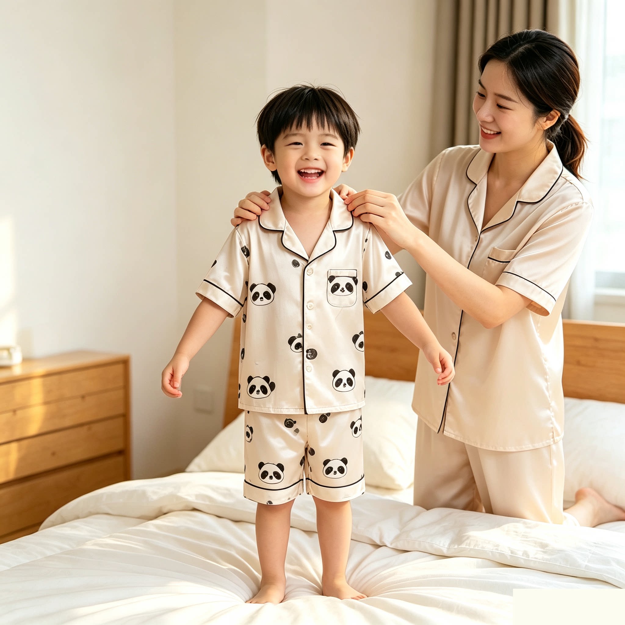 儿童冰丝短袖家居服套装春夏季新款童男童女童轻薄睡衣3-10岁5-8