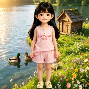 2026新款儿童莫代尔背心套装夏季薄款女童套装两件套无袖短裤潮
