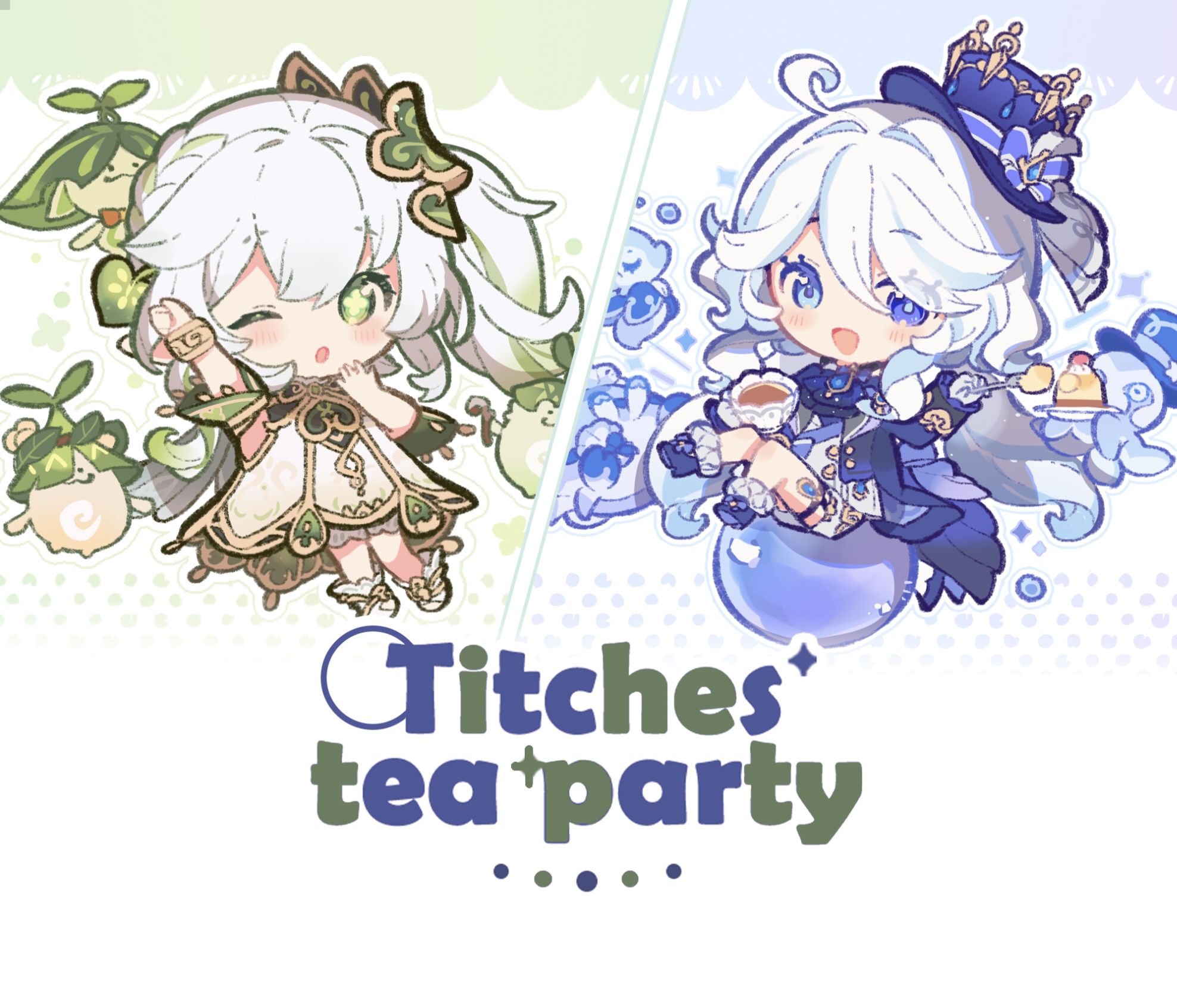 【现货】原神同人周边小不点茶话会芙宁娜小草神