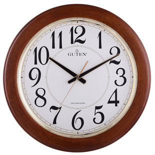 金钟宝GUTEN简约客厅实木挂钟日本静音机芯直径46CM
