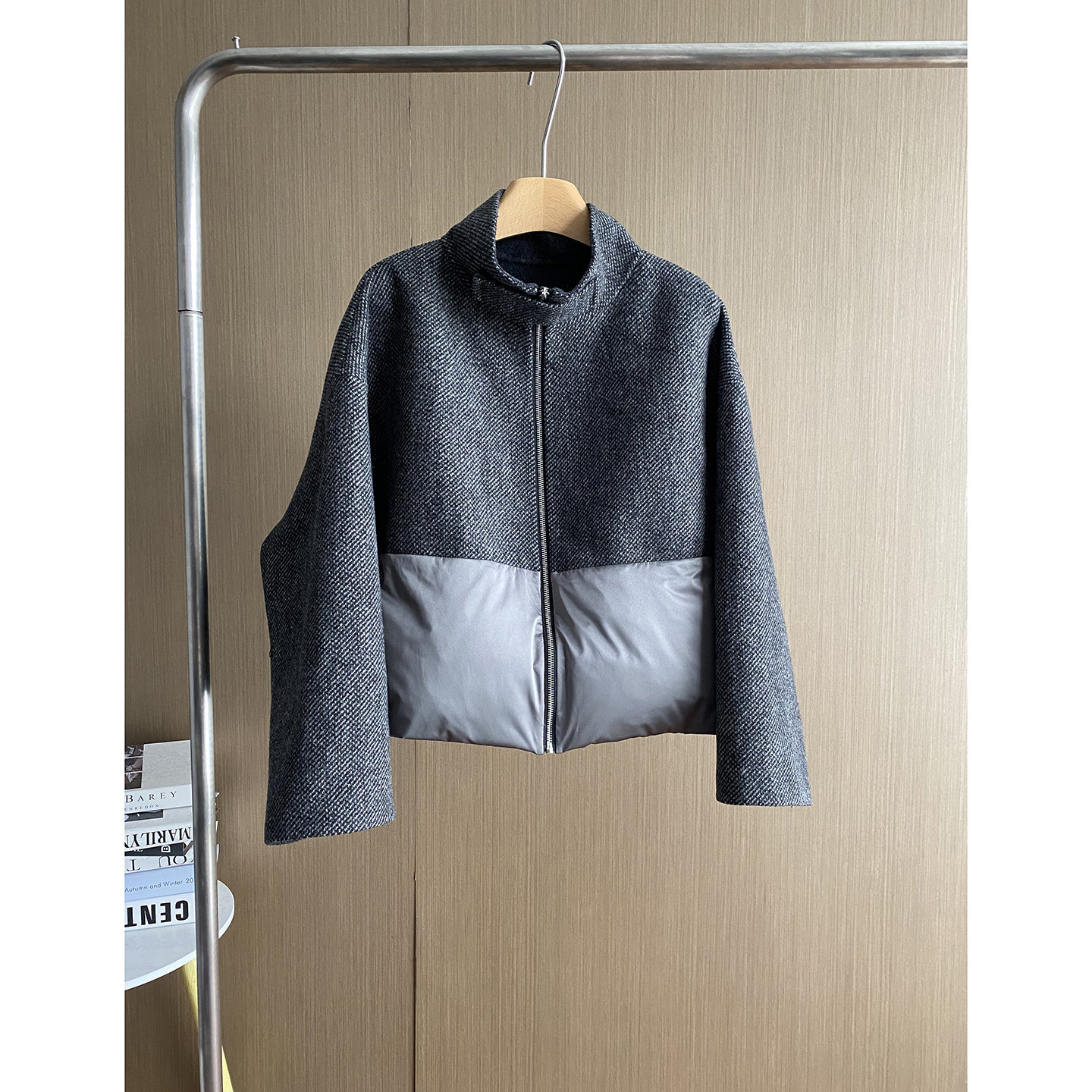 高端短款立领驼绒羊毛毛呢大衣拼鹅绒服女2025冬新款宽松保暖外套,女装/女士精品,毛呢外套,淘宝优惠券,粉丝福利购,淘宝优惠卷