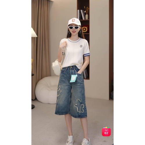 【小四粉丝专享】A554撞色边短袖针织衫女夏季百搭