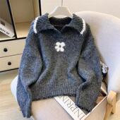 A326花朵毛衣女套头加厚针织衫 小四粉丝专享 上衣