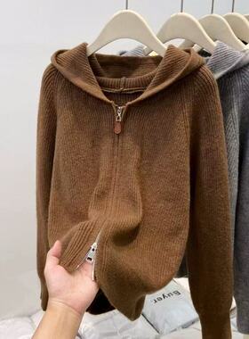 【小四粉丝专享】A154连帽拉链针织开衫