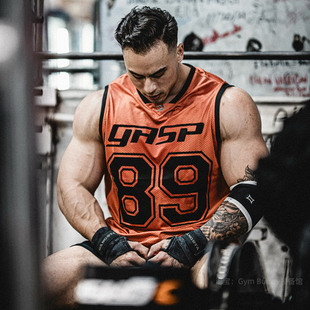 89号无袖 篮球训练服运动速干T恤 橄榄球服背心男健身网眼透气美式