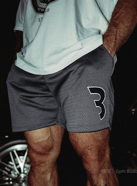 CBUM克里斯训练短裤健身运动凉感透气宽松夏季速干力量举深蹲裤子