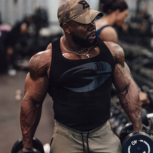 T恤 无袖 新款 大G紧身螺纹背心健身打底高弹运动痞帅肌肉男硬汉美式