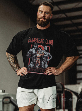 CBUM克里斯健身男宽松T恤美式五分袖C宝健美短袖透气运动吸汗半袖