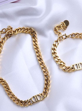 欧美ins潮男女网红粗链毛衣链