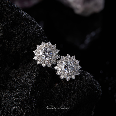 SeekNoSence/信徒太阳花双层耳钉