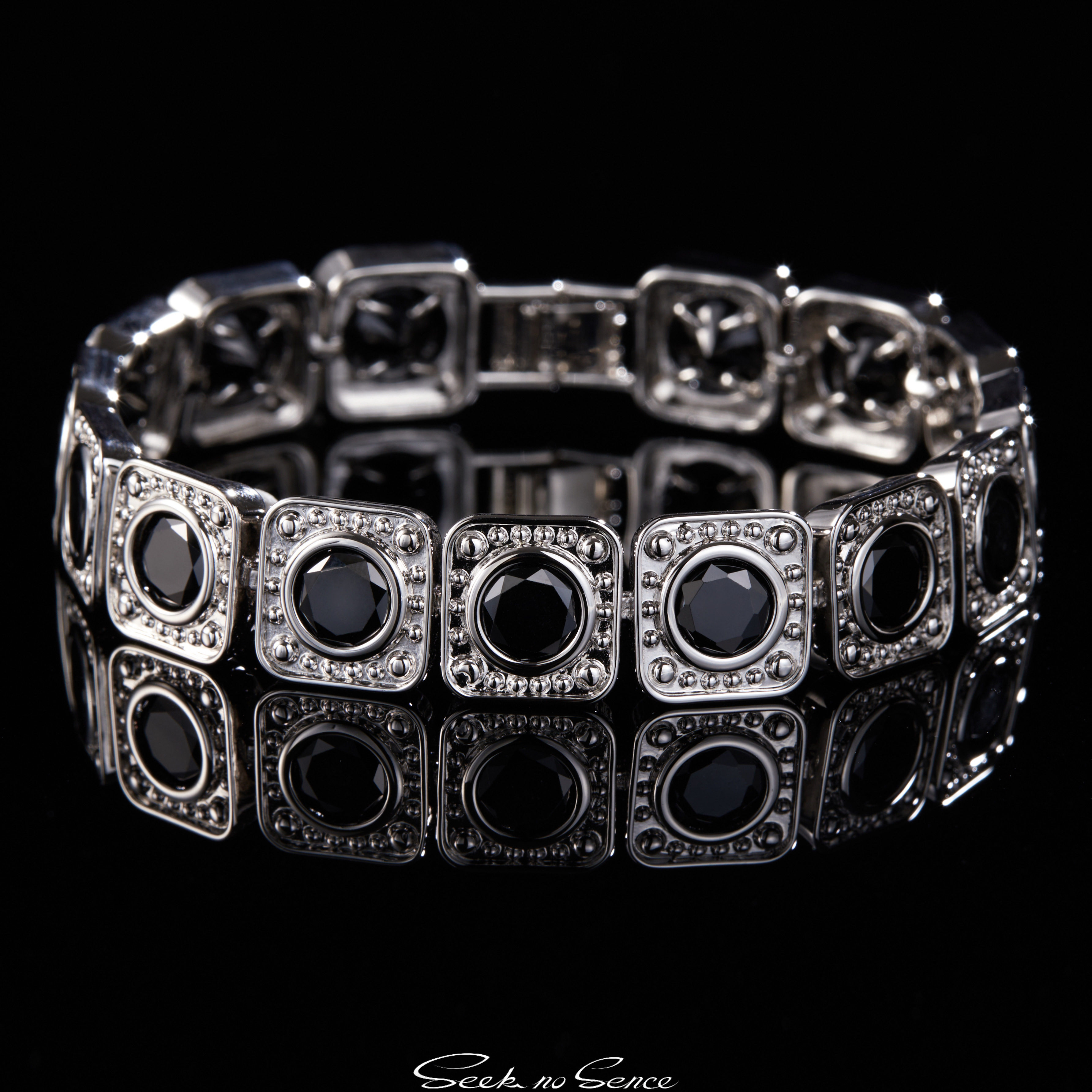 SeekNoSence永恒白方钻手链