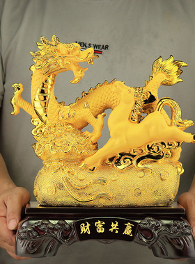 财富共赢龙马精神摆件办公室桌家居酒柜公司店铺开业商务往来礼品