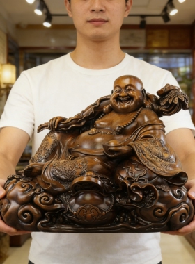 笑佛弥勒佛摆件人生如意布袋佛招财金蟾家居装饰公司店铺开业礼品