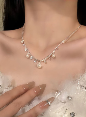 韩国东大门水滴珍珠吊坠项链