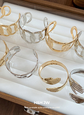 2026新款爆款欧美镂空开口手镯复古简约气质手环轻奢高级感手饰女