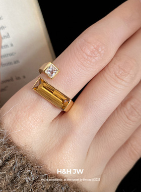 韩国东大门不规则几何开口戒指欧美复古气质食指戒轻奢高级感手饰