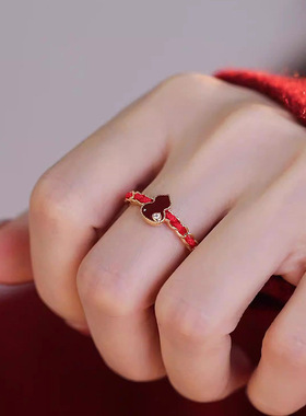 韩国东大门锆石葫芦开口戒指时尚简约百搭食指戒高级感小众手饰女