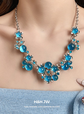 2026新款爆款花朵吊坠项链复古宫廷风锁骨链高级感项饰设计感小众