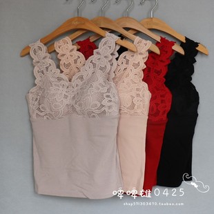 冬季 丽维加绒保暖背心女式 带胸垫上衣内衣加厚德绒棉打底秋衣1152
