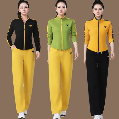 广场舞服装新款套装春秋立领长袖长裤运动杨丽萍健身操跳舞蹈衣服