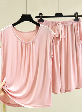 莫代尔睡衣女冰丝家居服套装