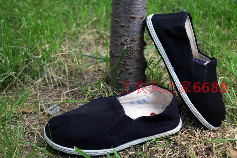 春秋透气布鞋休闲黑色耐磨千层底