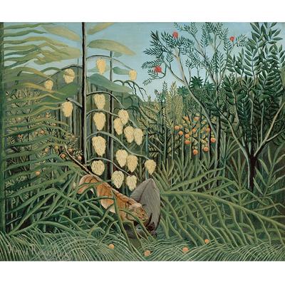 Struggle_between_Tiger_and_Bull 动物风景油画装饰画 室内