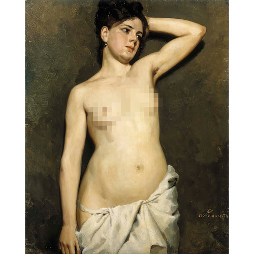 欧式裸体美女名画复刻微喷油画