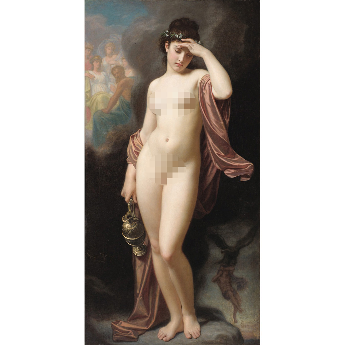休格斯梅尔坠落之后人物美女油画卧室文艺装饰画挂画艺术微喷画芯图片