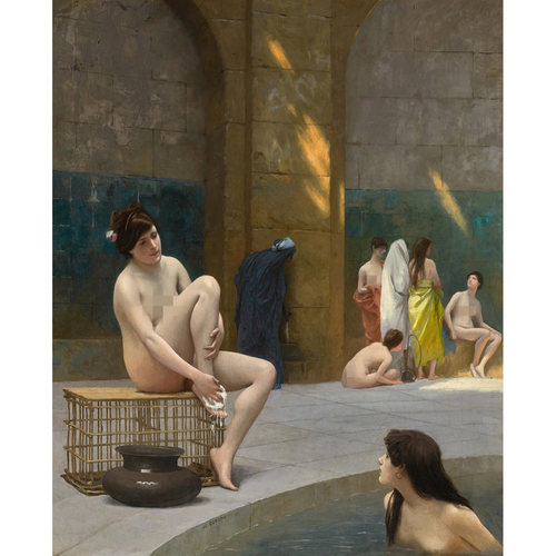 欧式让-莱昂·热罗姆沐浴女油画