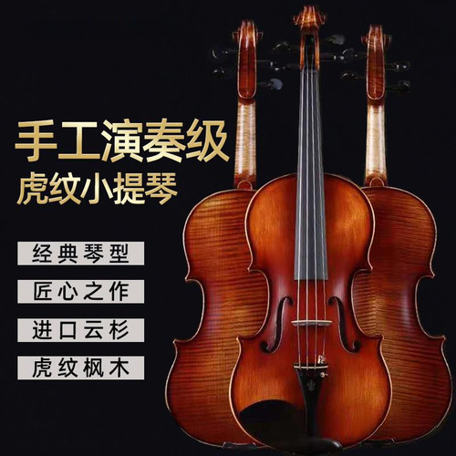 小提琴演奏级欧料专业级成人大学生纯手工进口实木虎纹乐器