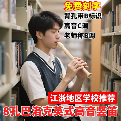 全新款通用专业型英式巴洛克风格8孔高音竖笛适宜学生开启入门演