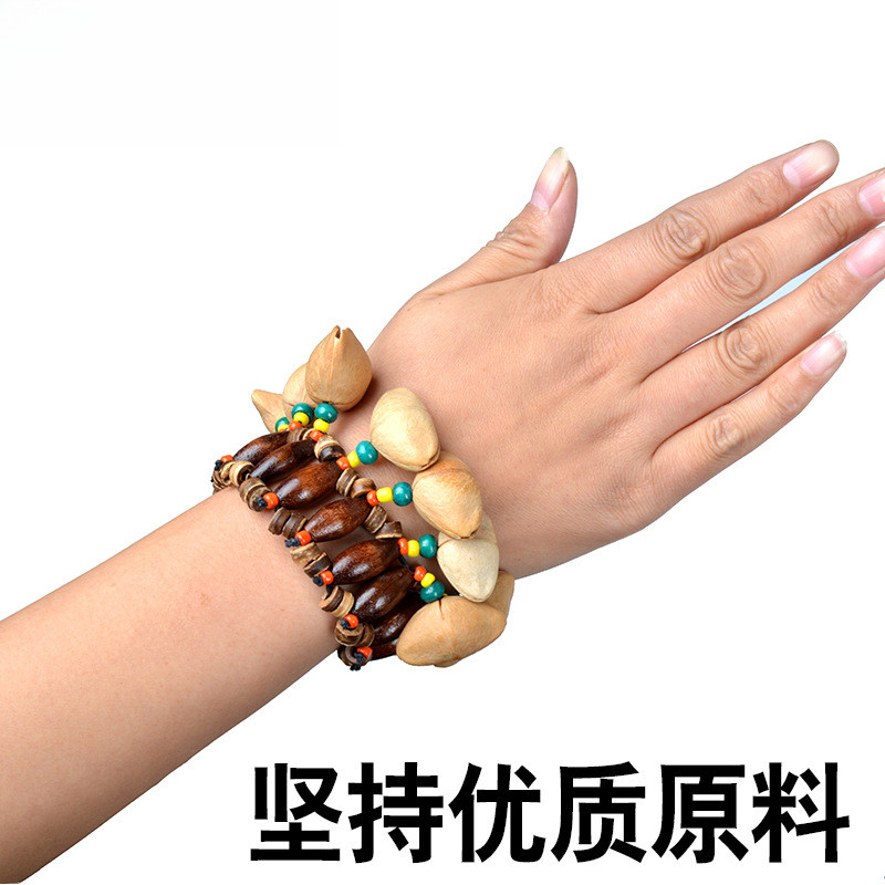 椰果手铃乐器腕铃脚铃儿童舞蹈幼儿摇铃非洲鼓铃铛宝宝玩具手串