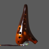 自主创新琥珀黄十二孔陶笛音乐乐器中音C调AC用心制作陶笛