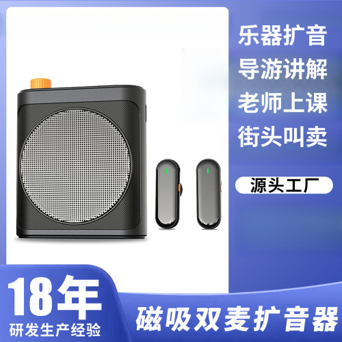 小蜜蜂扩音器乐器声音放大器领夹双麦无啸叫大音量户外便携充电款